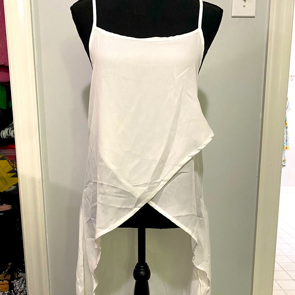 White Sheer Flow Top